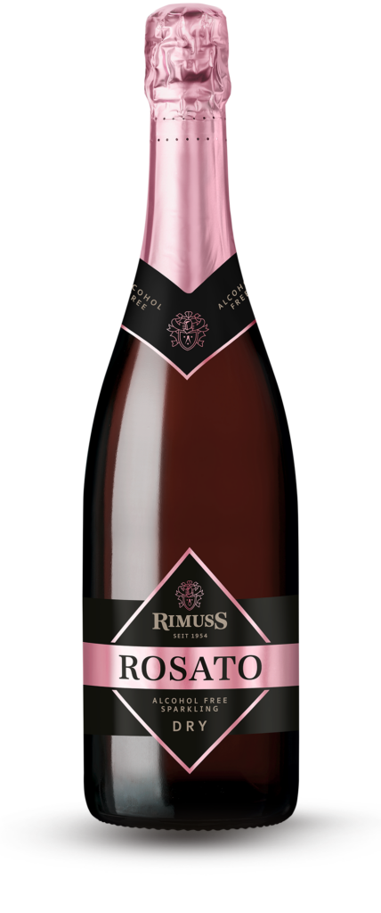 Im Bild steht der alkoholfreier Champagner Rimuss Rosato Dry.