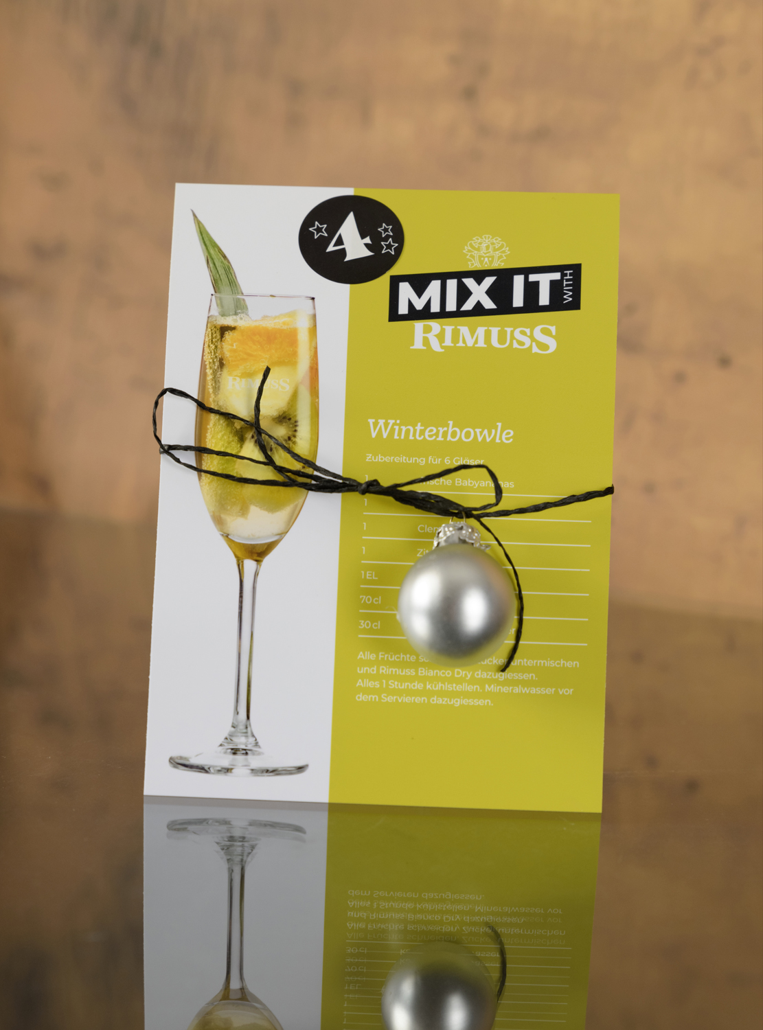 Mocktail Rezept "Winterbowle" zum Ausdrucken für den Rimuss Apero Adventskalender