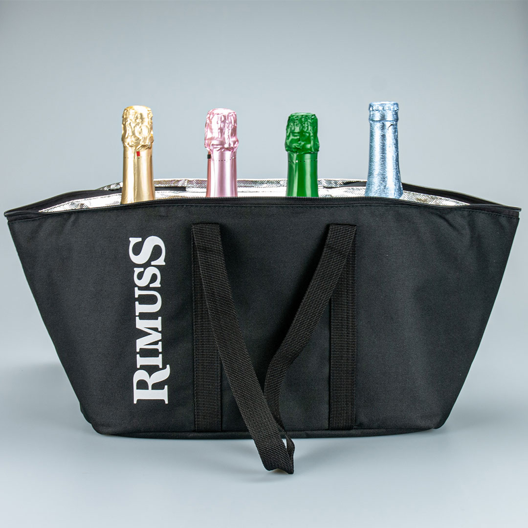 Die coole Rimuss Kühltasche. Ideal um Flaschen zum Apero und Picknick zu transportieren und zu kühlen